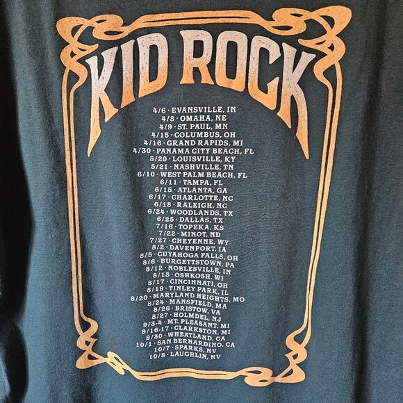 Kid Rock Band Tee Large Women Green Crew Neck - Picture 4 of 5